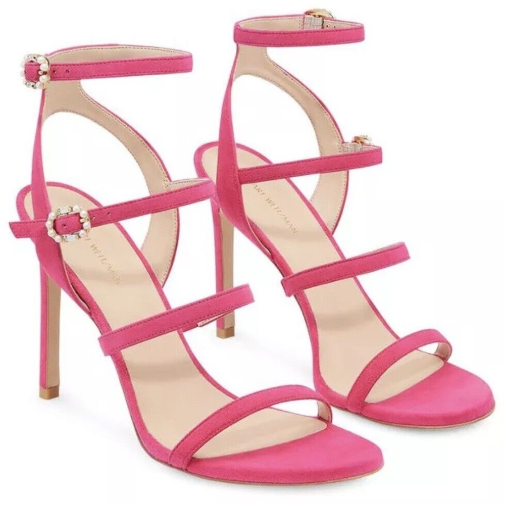 Stuart Weitzman Dazzle Gladiator Pearl Stiletto Heel